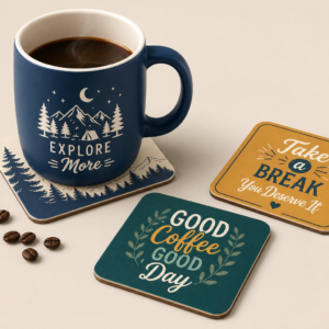 Black Acrylic Photo Coasters