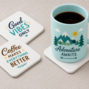 White Acrylic Photo Coasters