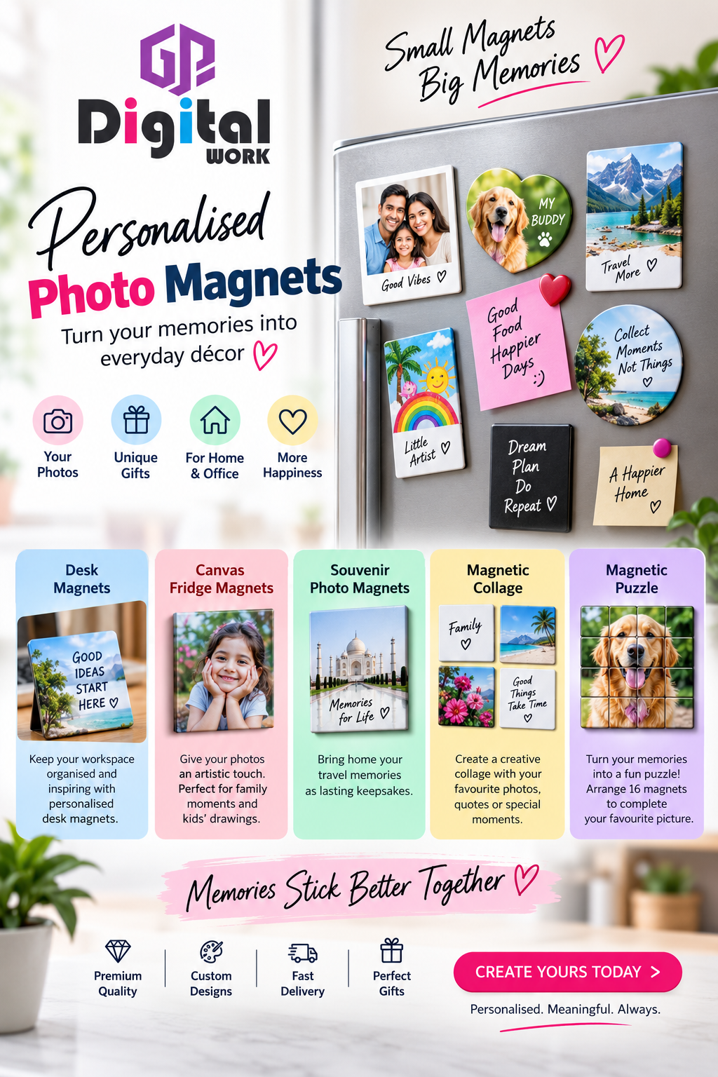Personalised Photo Magnets: Turn Memories into Everyday Décor