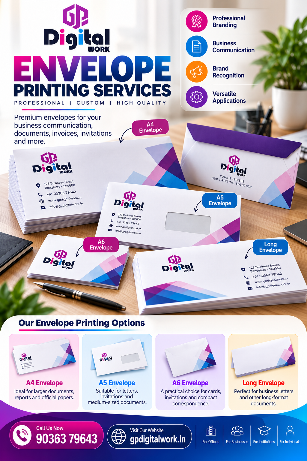 Envelope Printing Services – Professional Custom Envelopes by GP Digital Work
